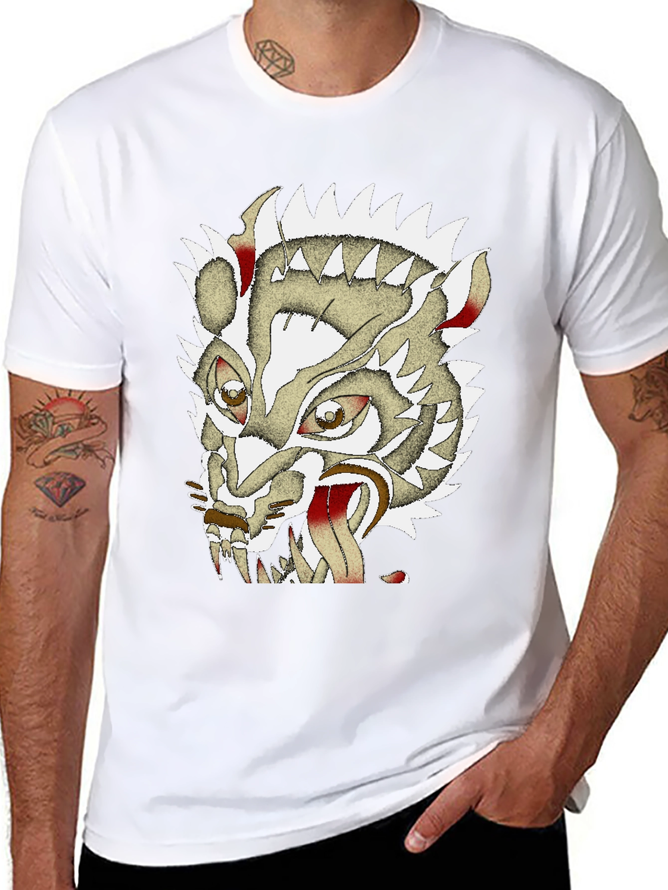 Unique Graphic Badger Tee - Mens Black Cotton T-Shirt