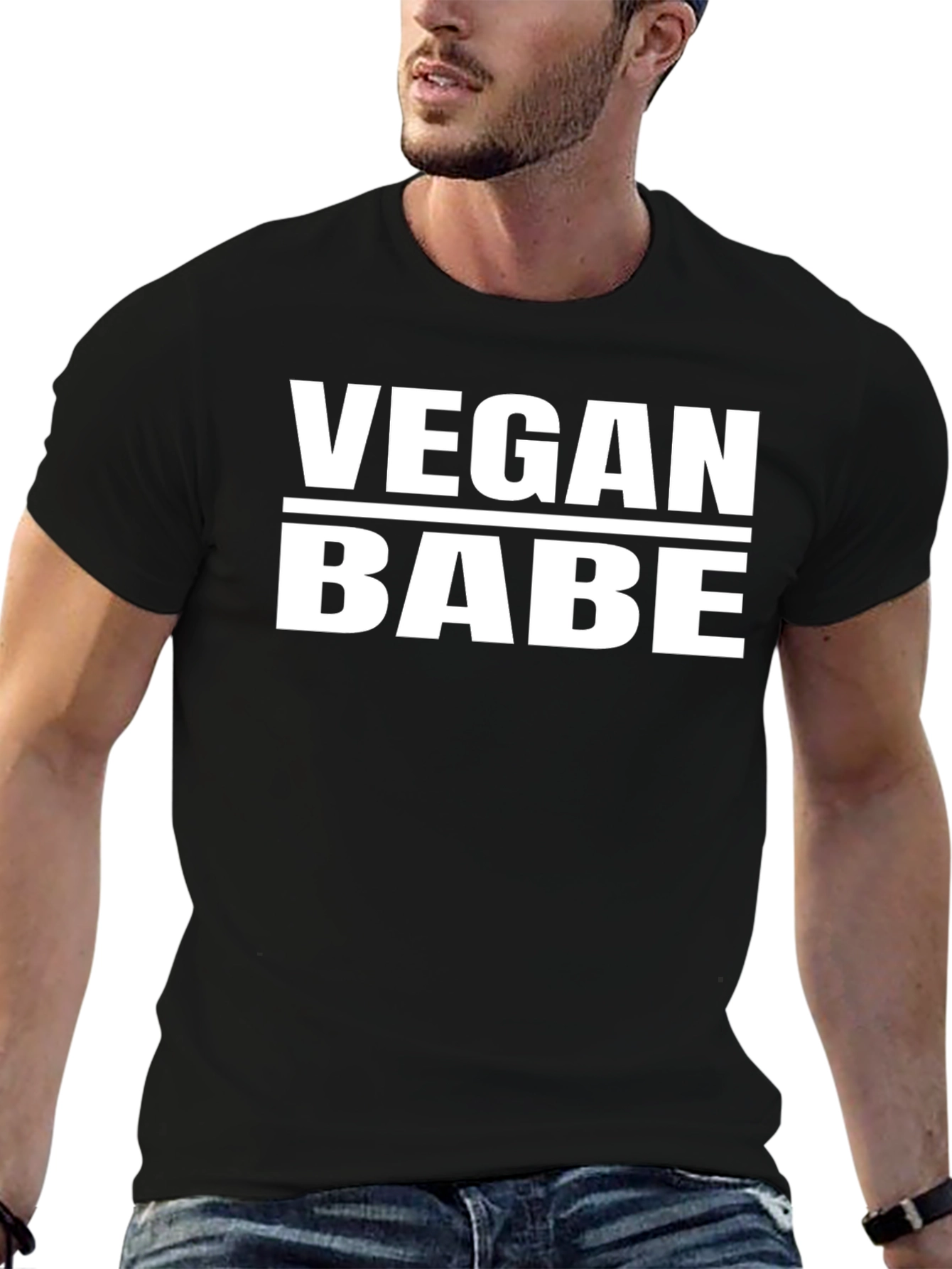 Vegan Babe Graphic Tee - Unisex Black T-Shirt