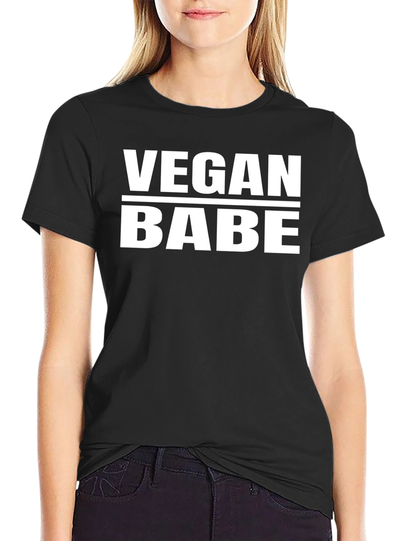 Vegan Babe Graphic Tee - Unisex Black T-Shirt