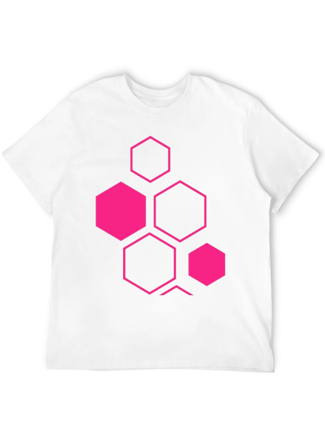 Geometric Hexagon Graphic Black T-Shirt