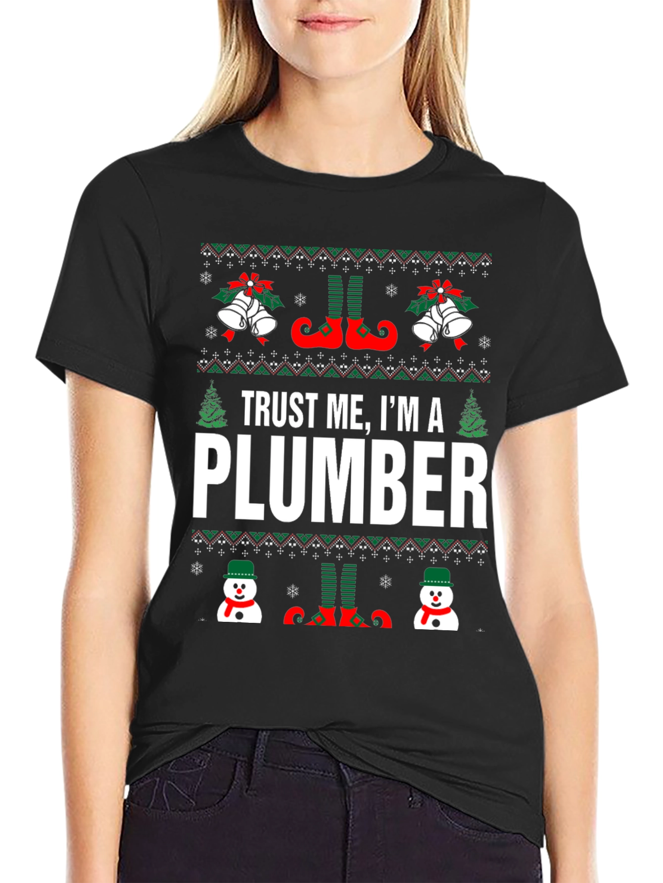 Trust Me Im A Plumber Christmas Graphic Tee