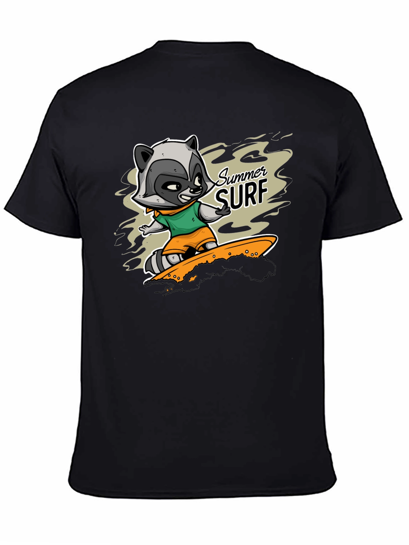 Raccoon Summer Surf Graphic T-Shirt