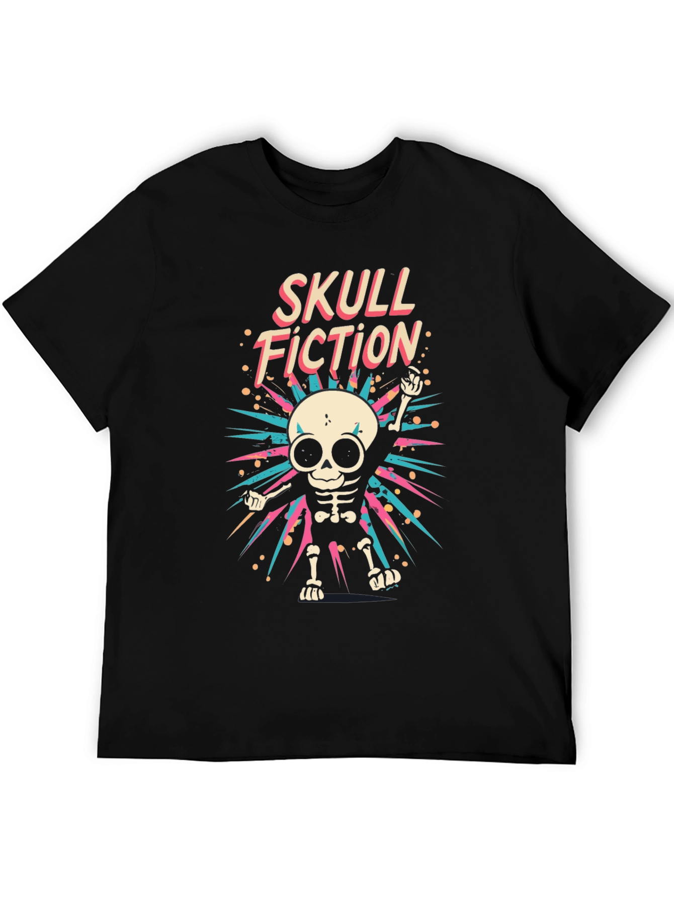 Skull Fiction Graphic Tee - Mens Black T-Shirt