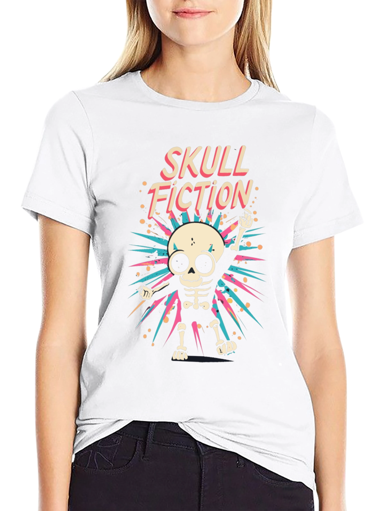 Skull Fiction Graphic Tee - Mens Black T-Shirt