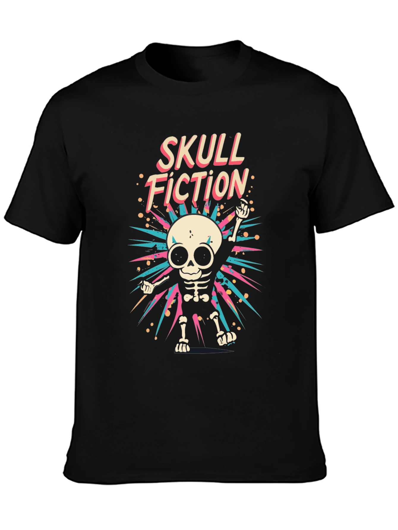 Skull Fiction Graphic Tee - Mens Black T-Shirt