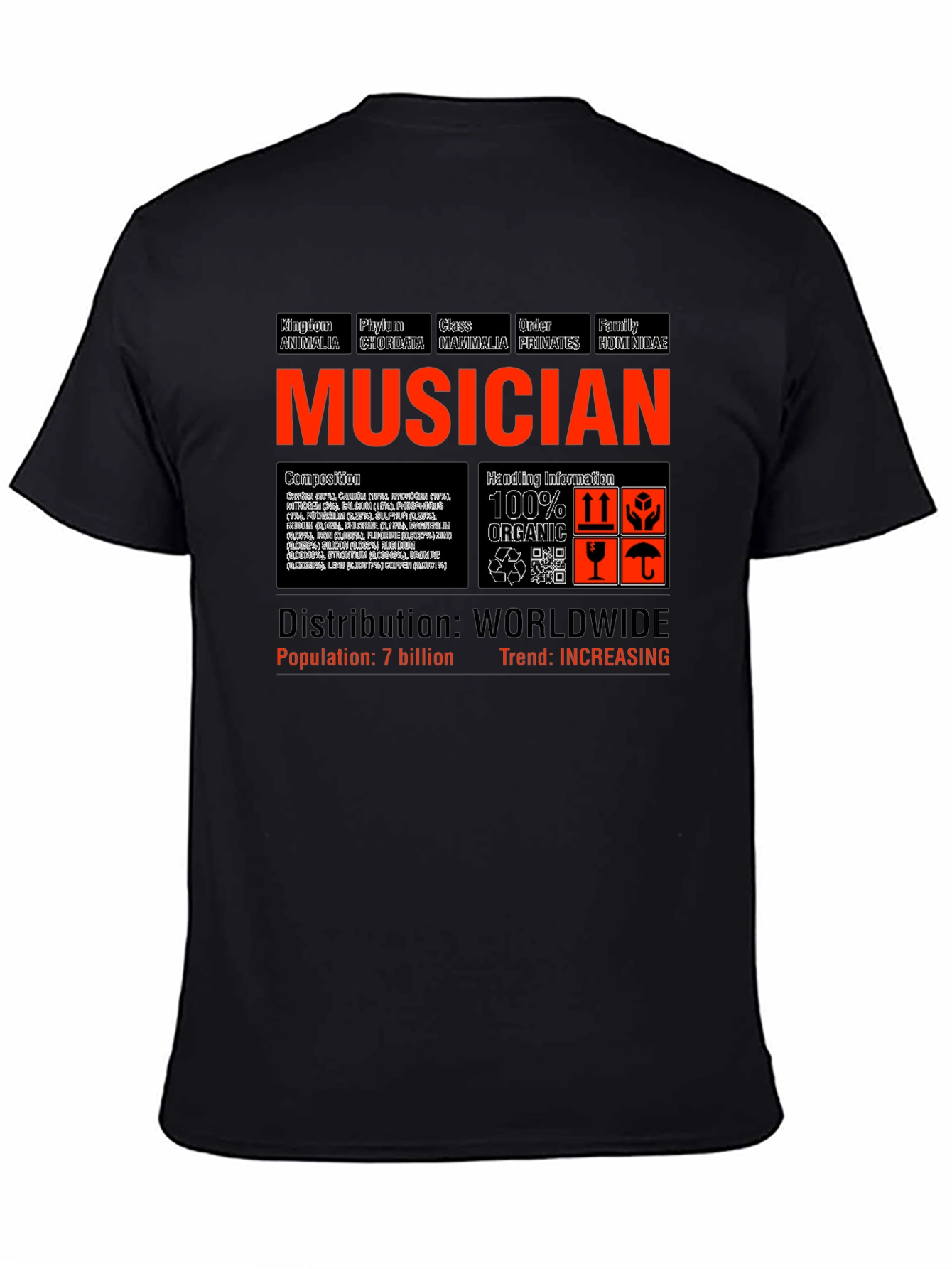 Musician Biological Classification Graphic T-Shirt
