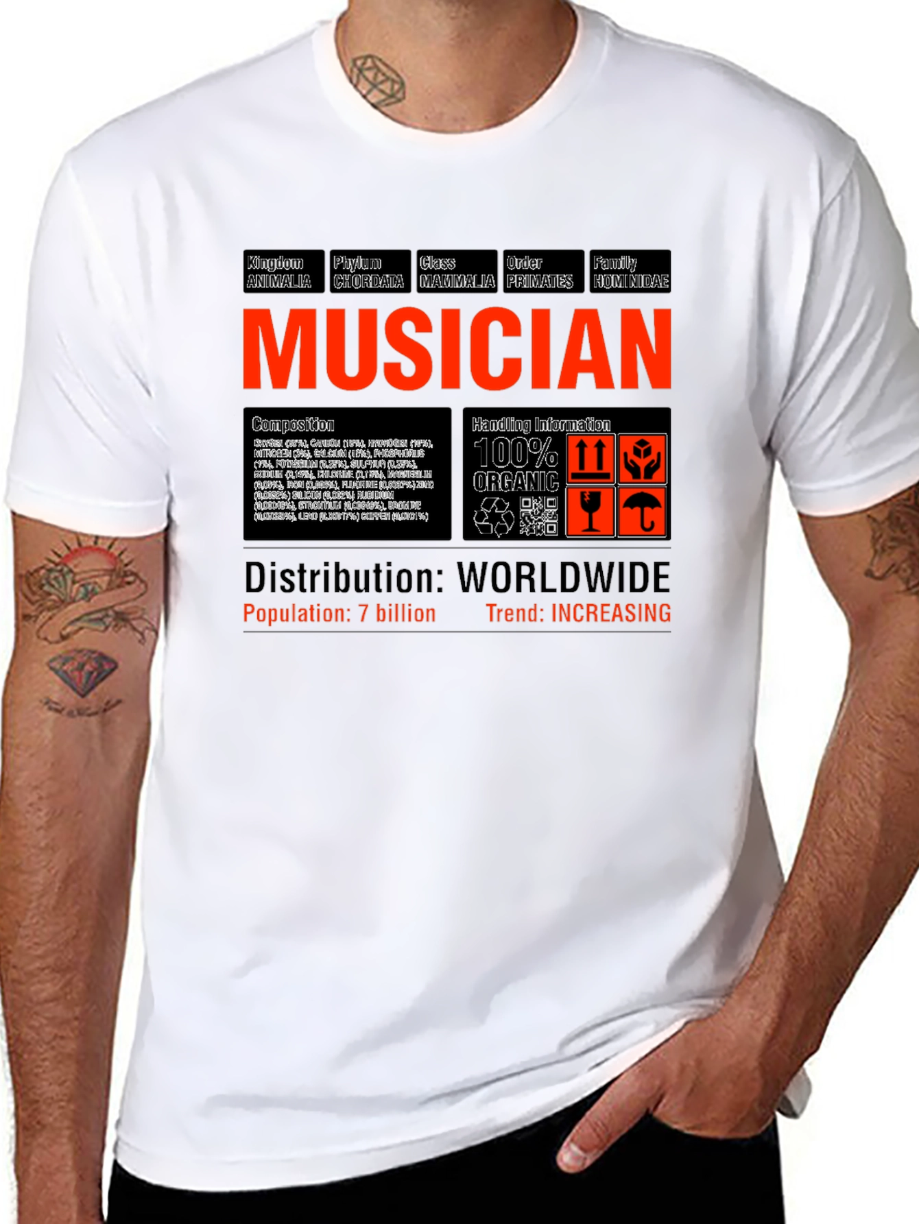 Musician Biological Classification Graphic T-Shirt