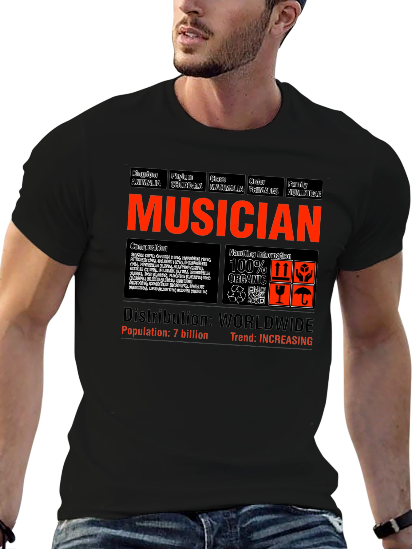 Musician Biological Classification Graphic T-Shirt