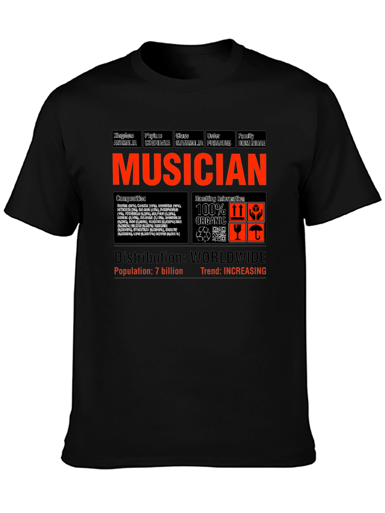 Musician Biological Classification Graphic T-Shirt