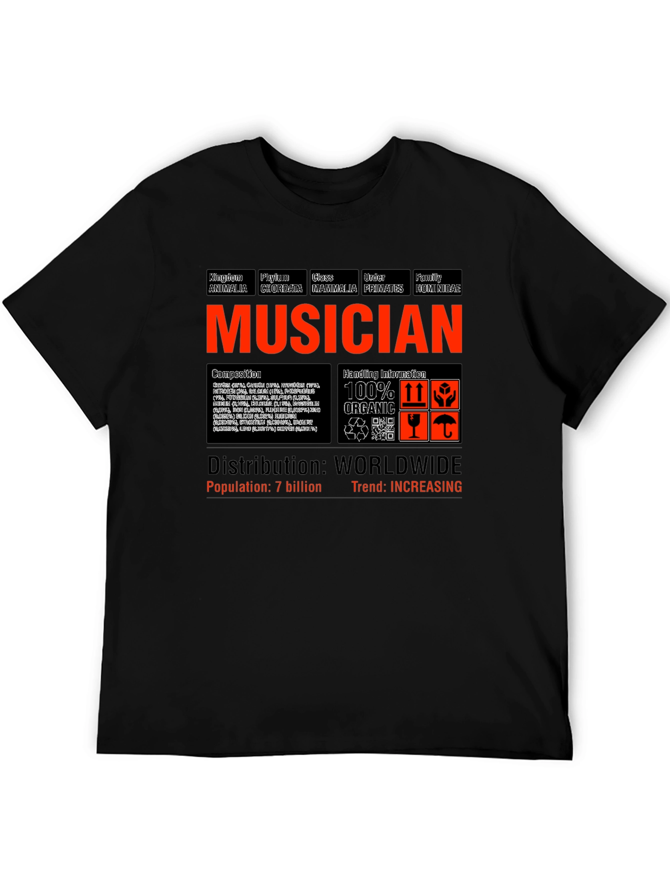 Musician Biological Classification Graphic T-Shirt