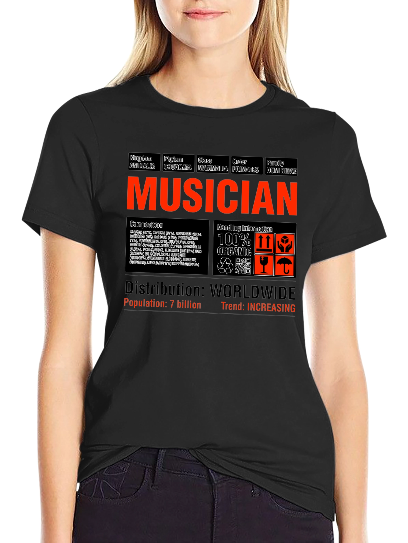 Musician Biological Classification Graphic T-Shirt