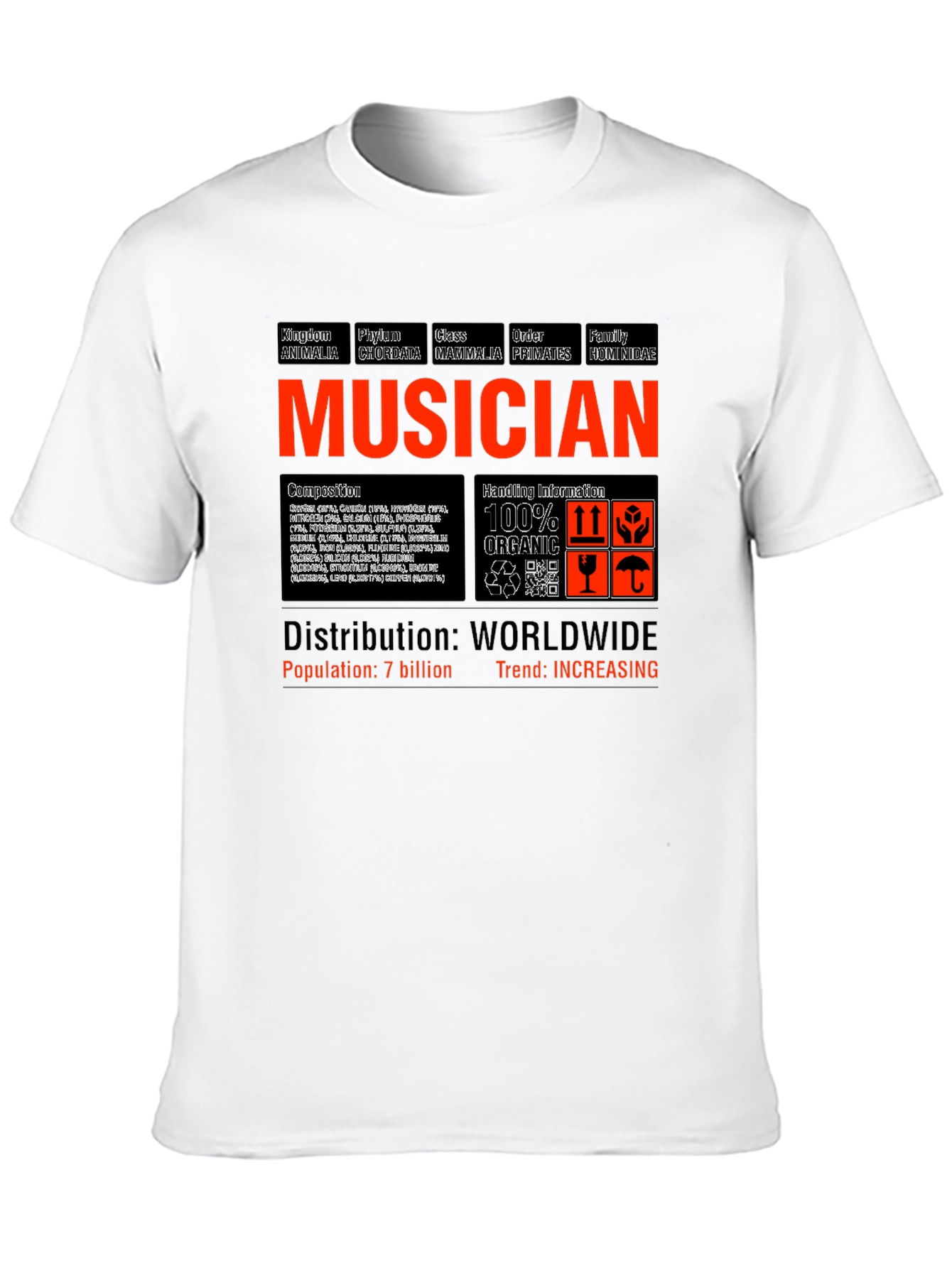 Musician Biological Classification Graphic T-Shirt