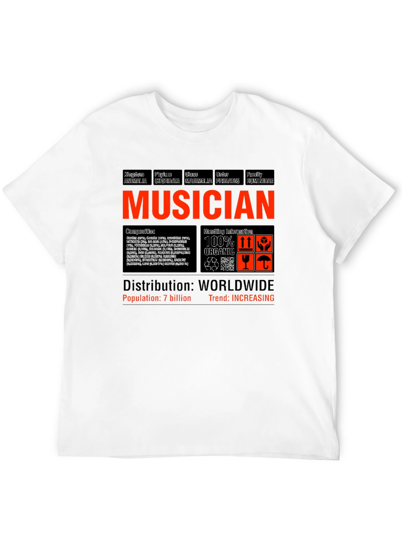 Musician Biological Classification Graphic T-Shirt