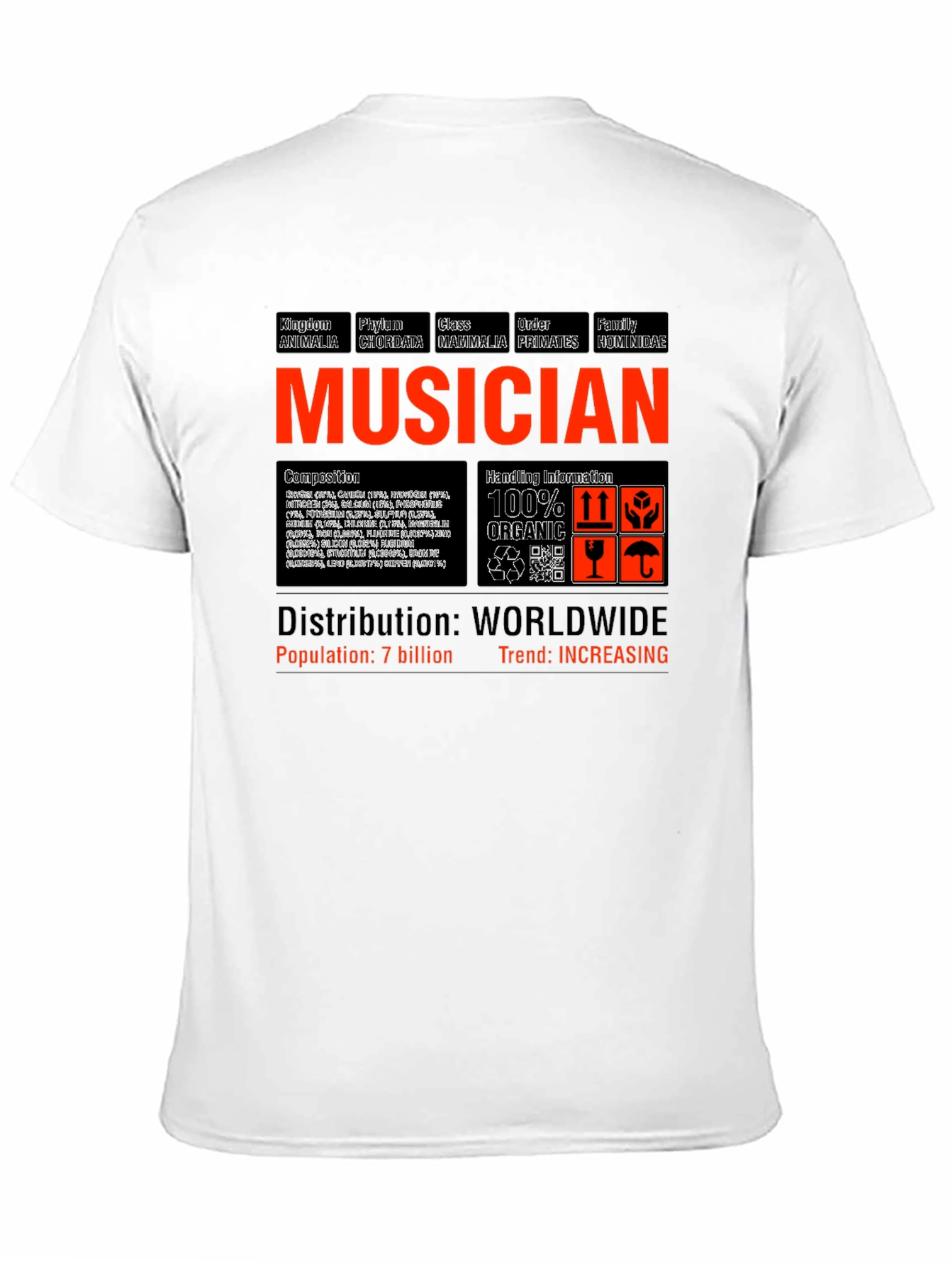 Musician Biological Classification Graphic T-Shirt