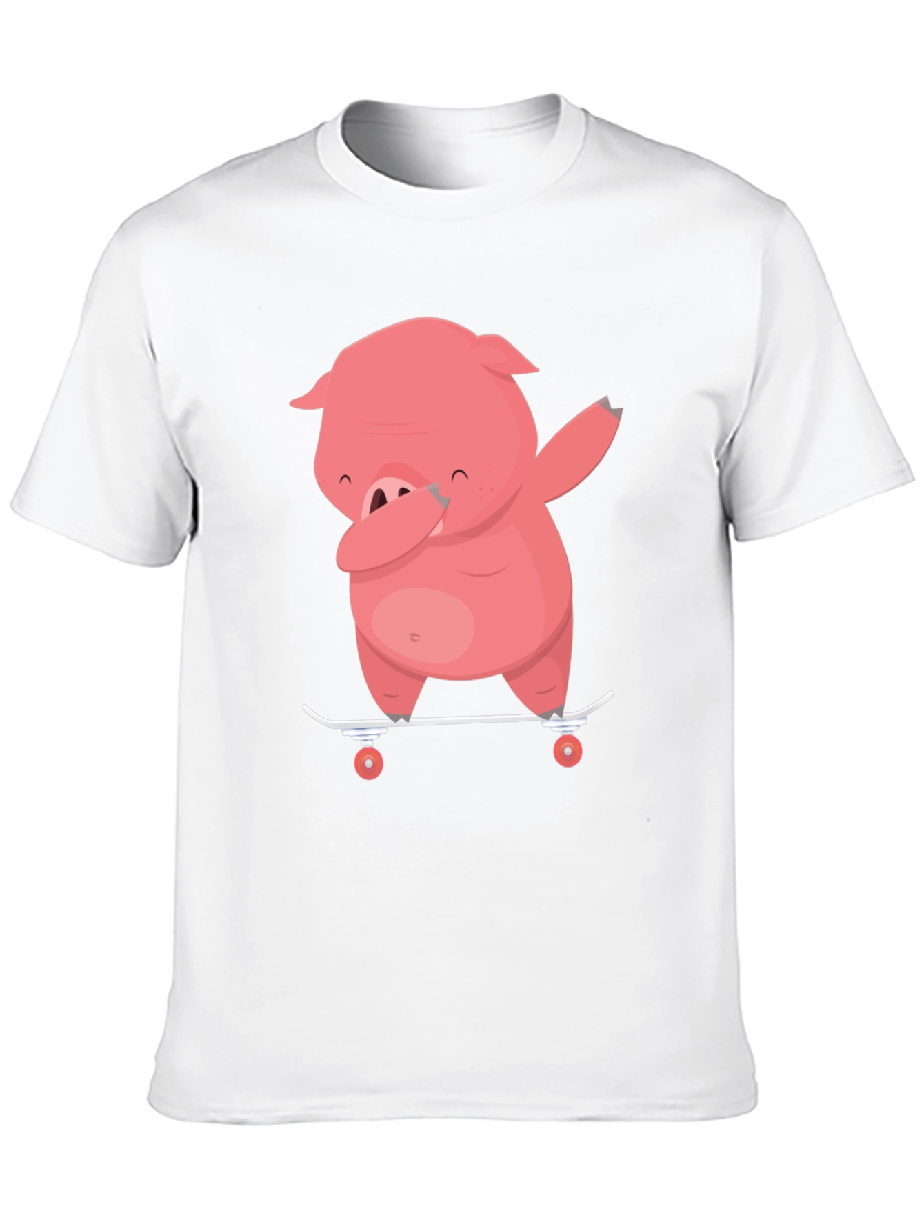 Dabbing Pig Skateboard T-Shirt - Funny Cartoon Tee