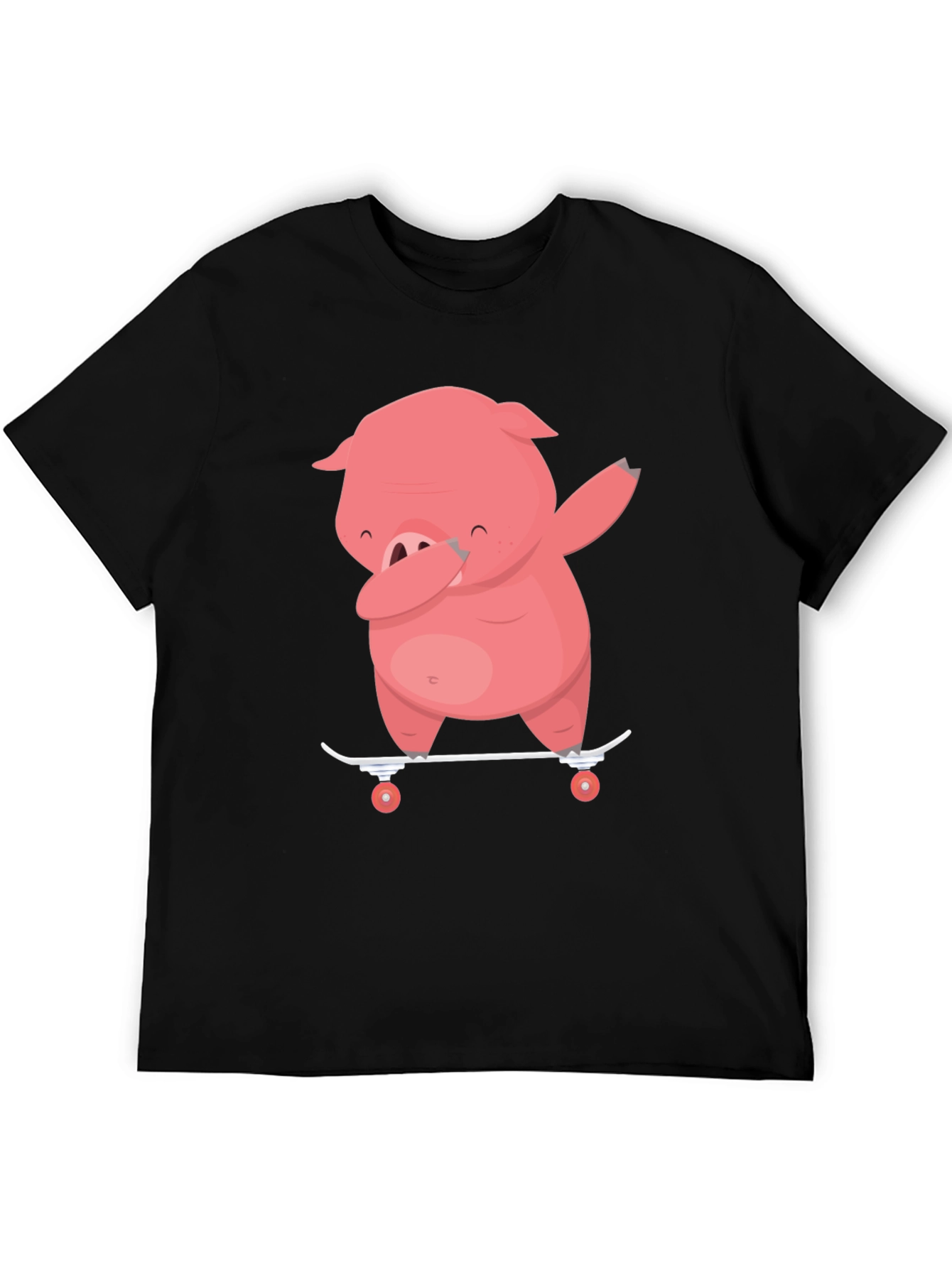 Dabbing Pig Skateboard T-Shirt - Funny Cartoon Tee