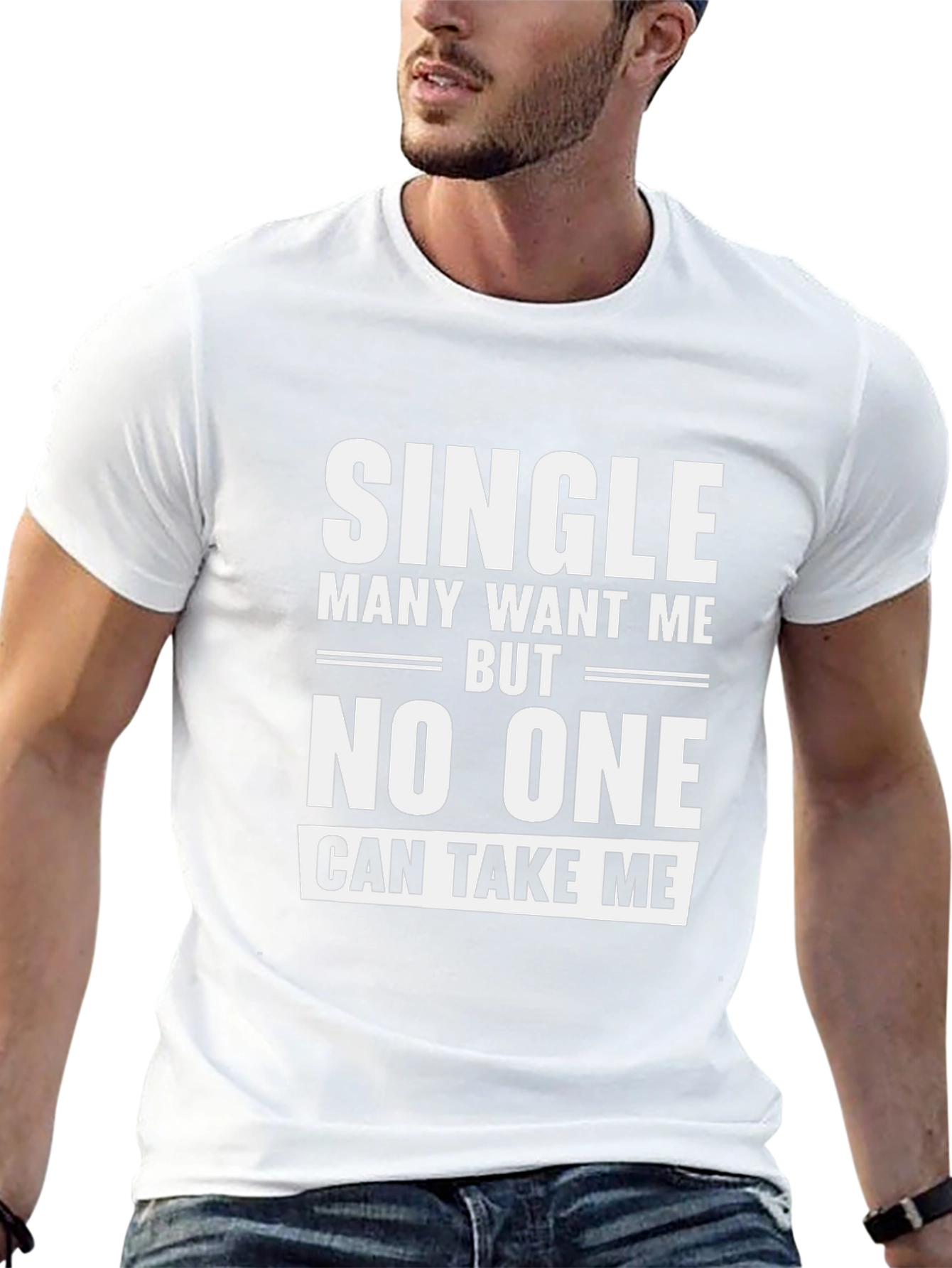 Single Slogan Graphic Tee - Black