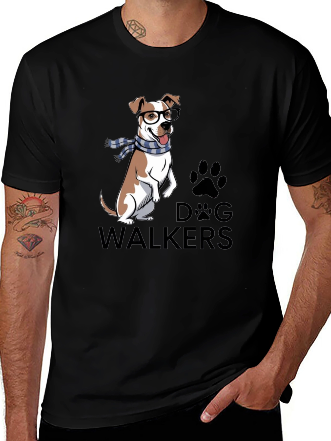 Dog Walkers T-Shirt with Cute Dog Graphic