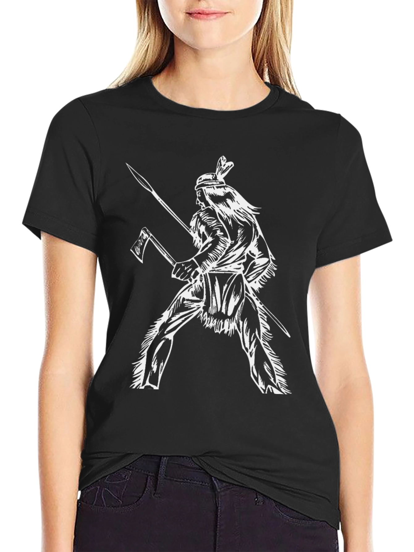 Native American Warrior Graphic T-Shirt