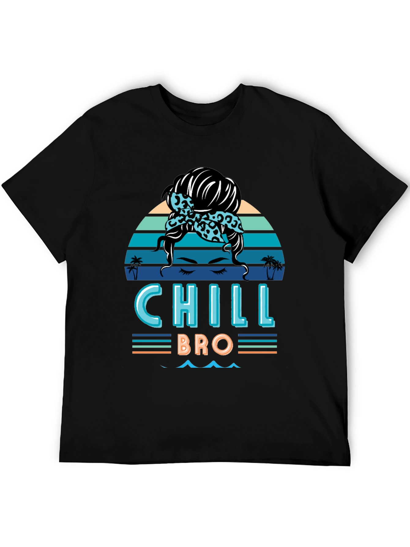 Chill Bro Messy Bun T-Shirt - Relaxed Beach Vibes