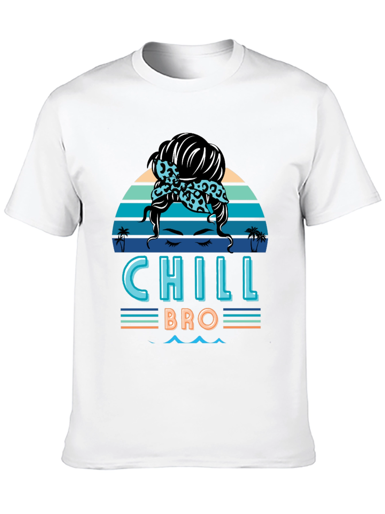 Chill Bro Messy Bun T-Shirt - Relaxed Beach Vibes
