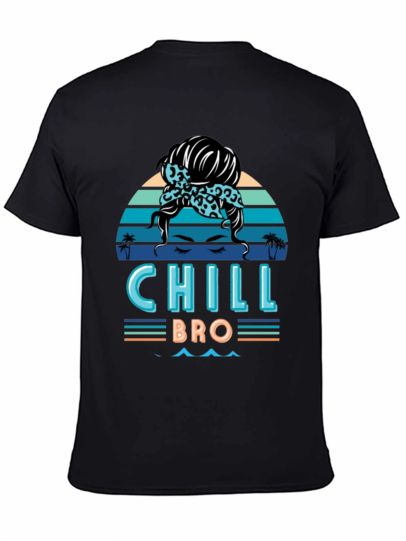 Chill Bro Messy Bun T-Shirt - Relaxed Beach Vibes