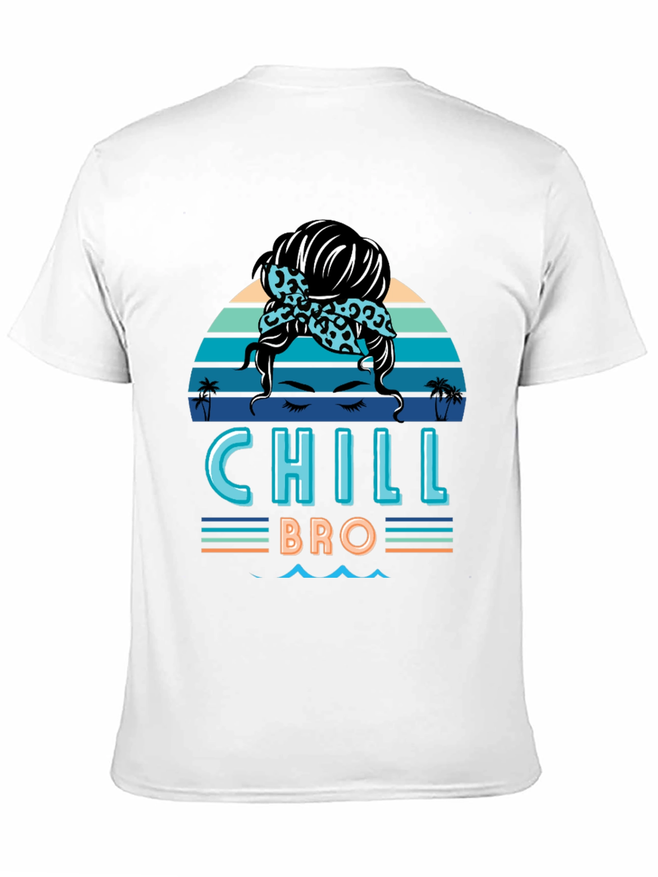 Chill Bro Messy Bun T-Shirt - Relaxed Beach Vibes