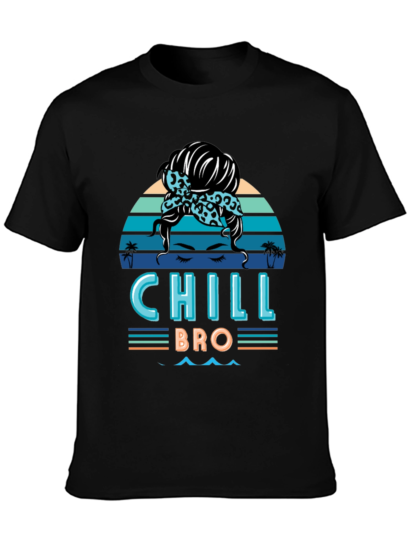 Chill Bro Messy Bun T-Shirt - Relaxed Beach Vibes