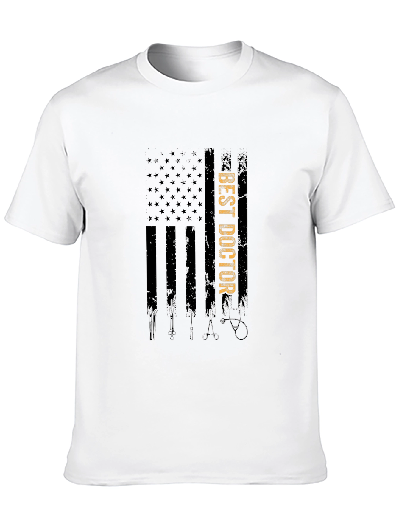 Best Doctor USA Flag Graphic T-Shirt