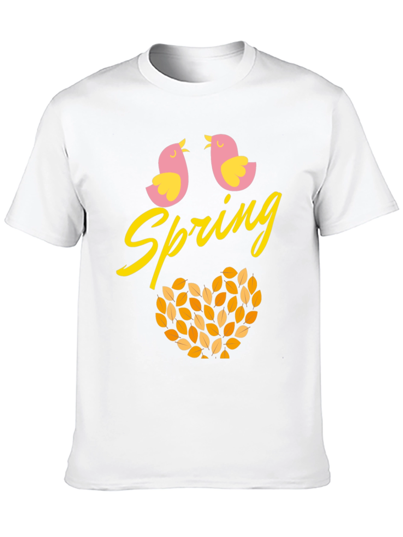 Spring Birds Leaf Heart Graphic Tee