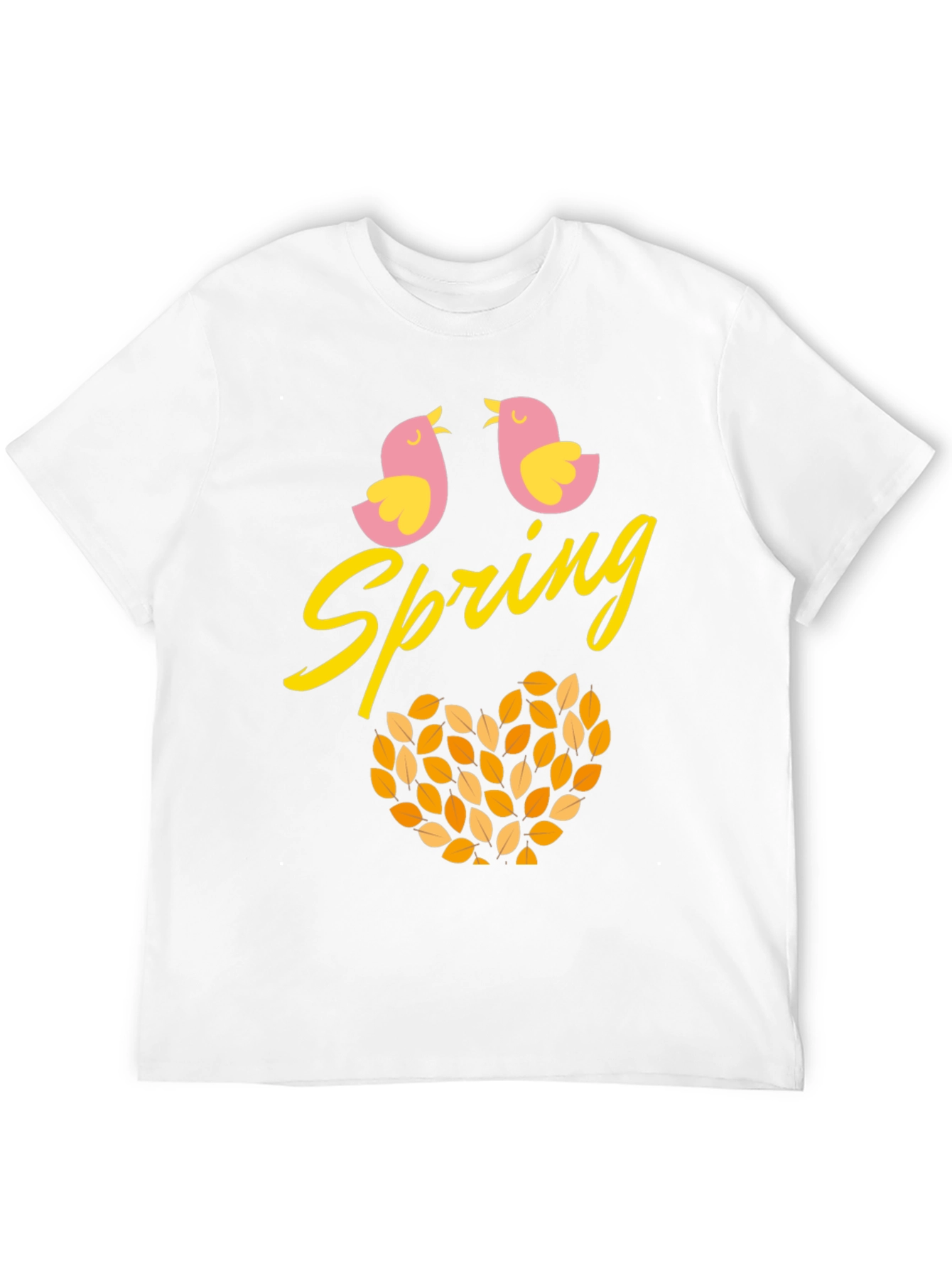 Spring Birds Leaf Heart Graphic Tee