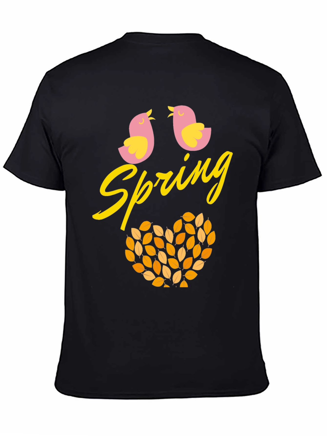 Spring Birds Leaf Heart Graphic Tee