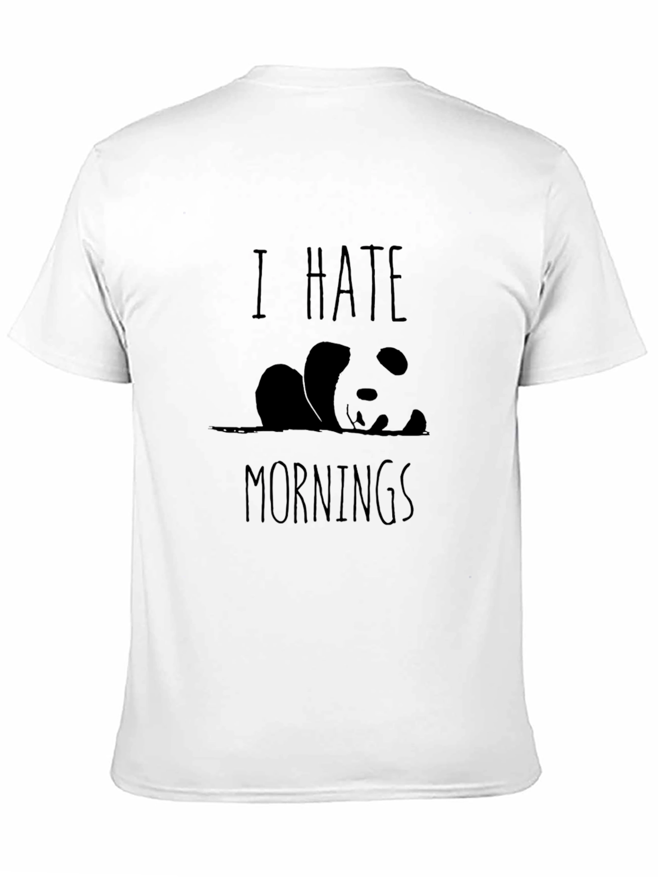 I Hate Mornings Panda Graphic T-Shirt - Black
