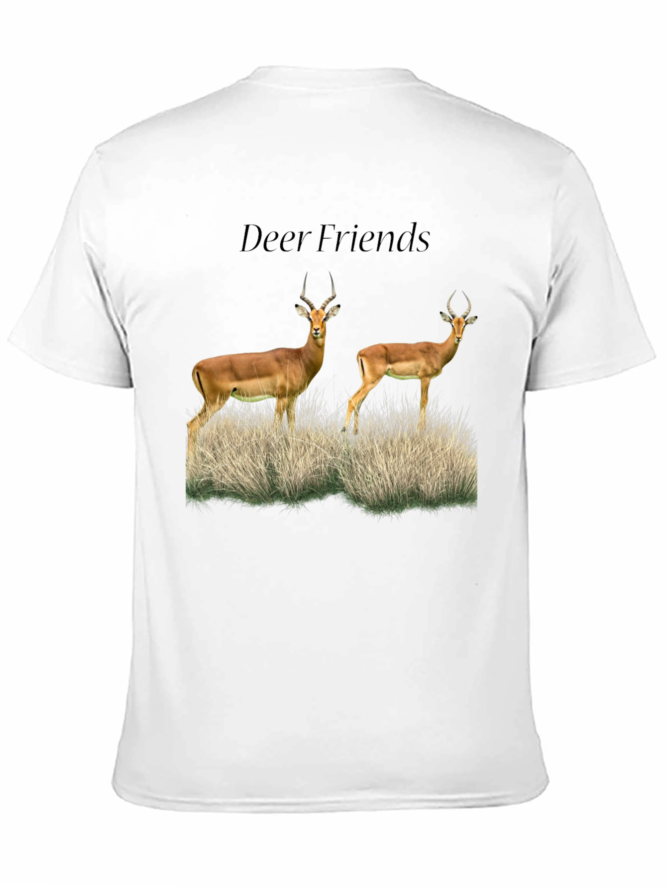 Deer Friends Graphic Tee - Black Casual T-Shirt