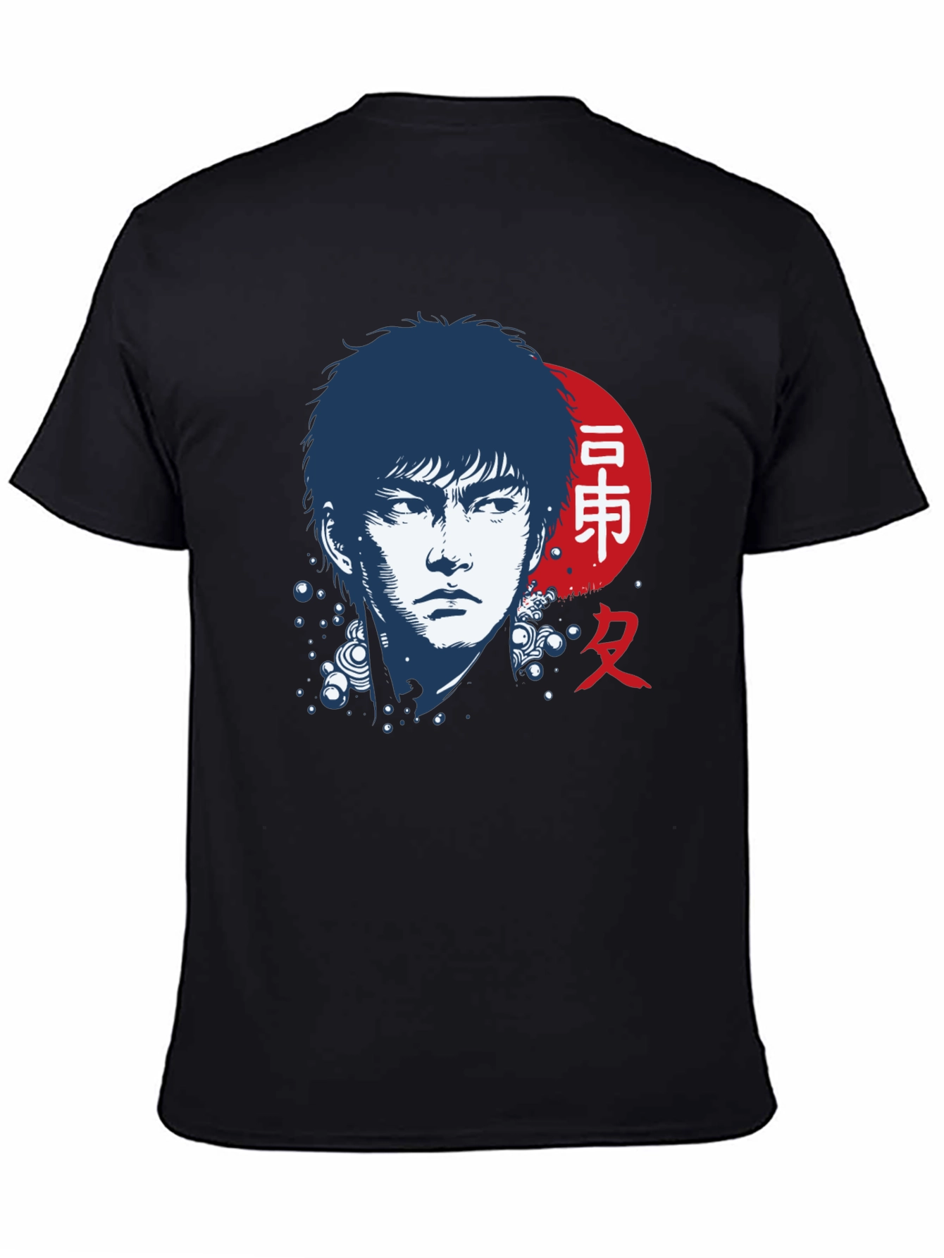 Japanese Art Style Black T-Shirt