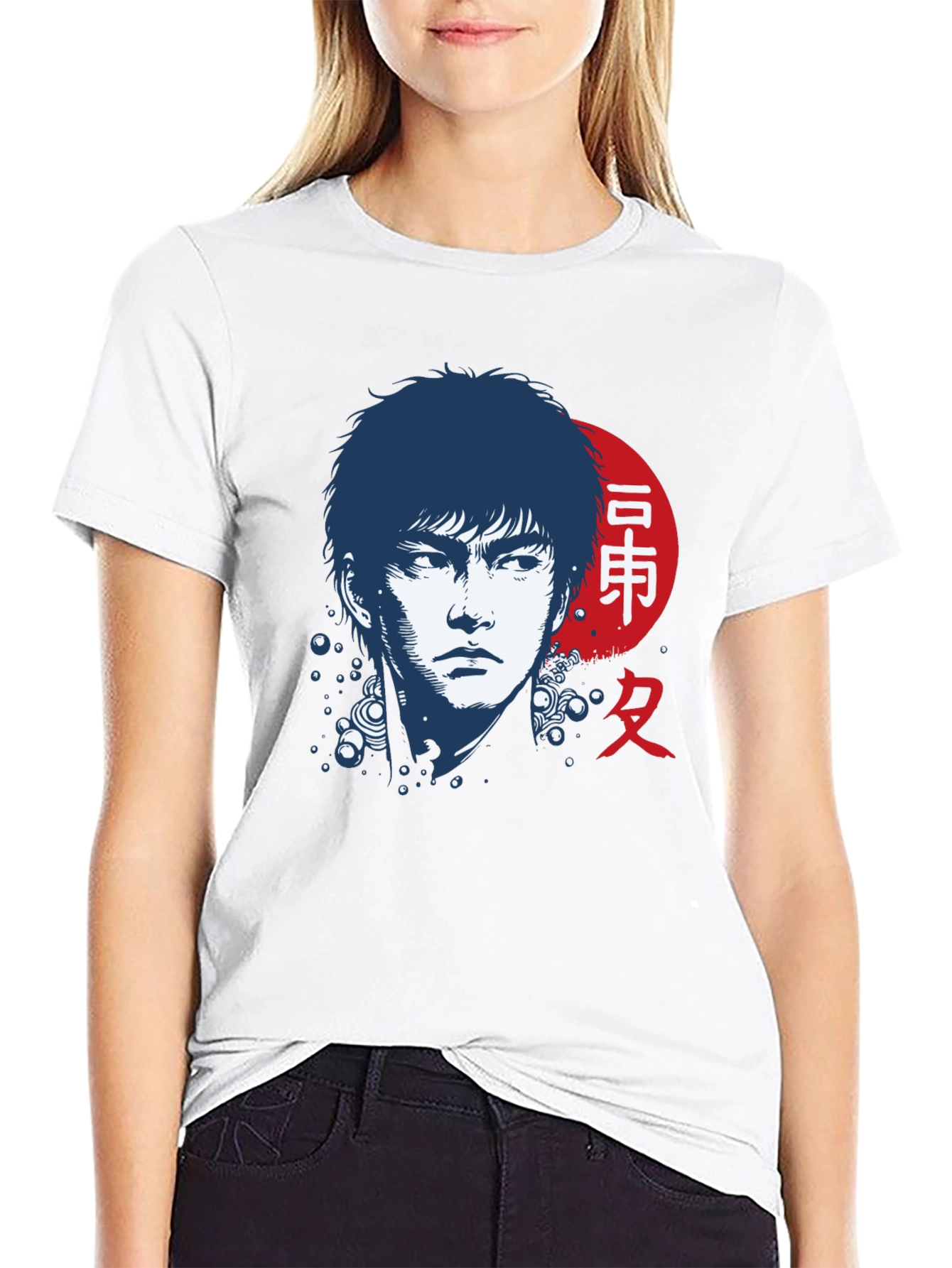 Japanese Art Style Black T-Shirt