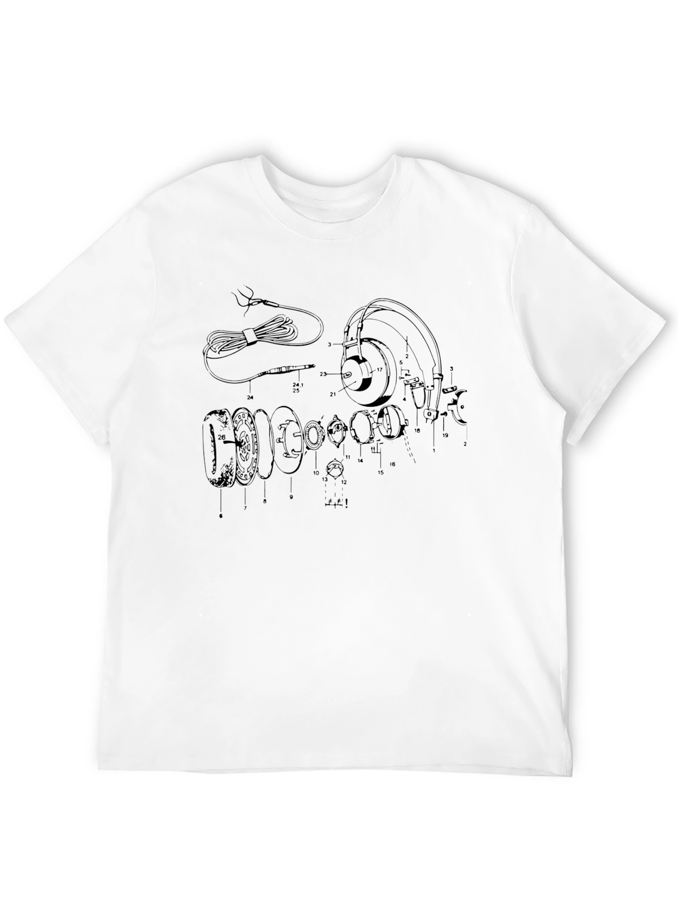Headphone Schematic Black T-Shirt