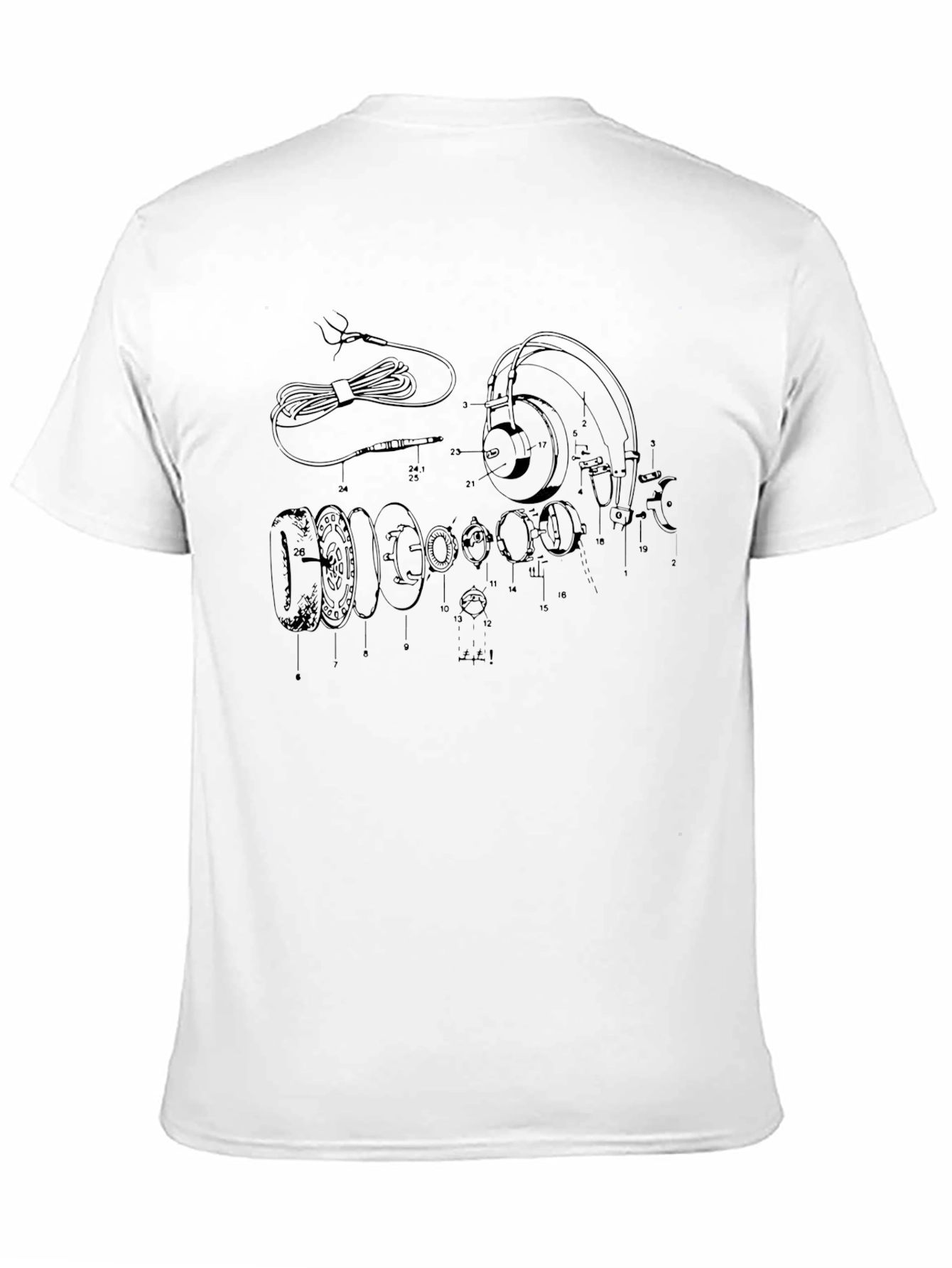 Headphone Schematic Black T-Shirt