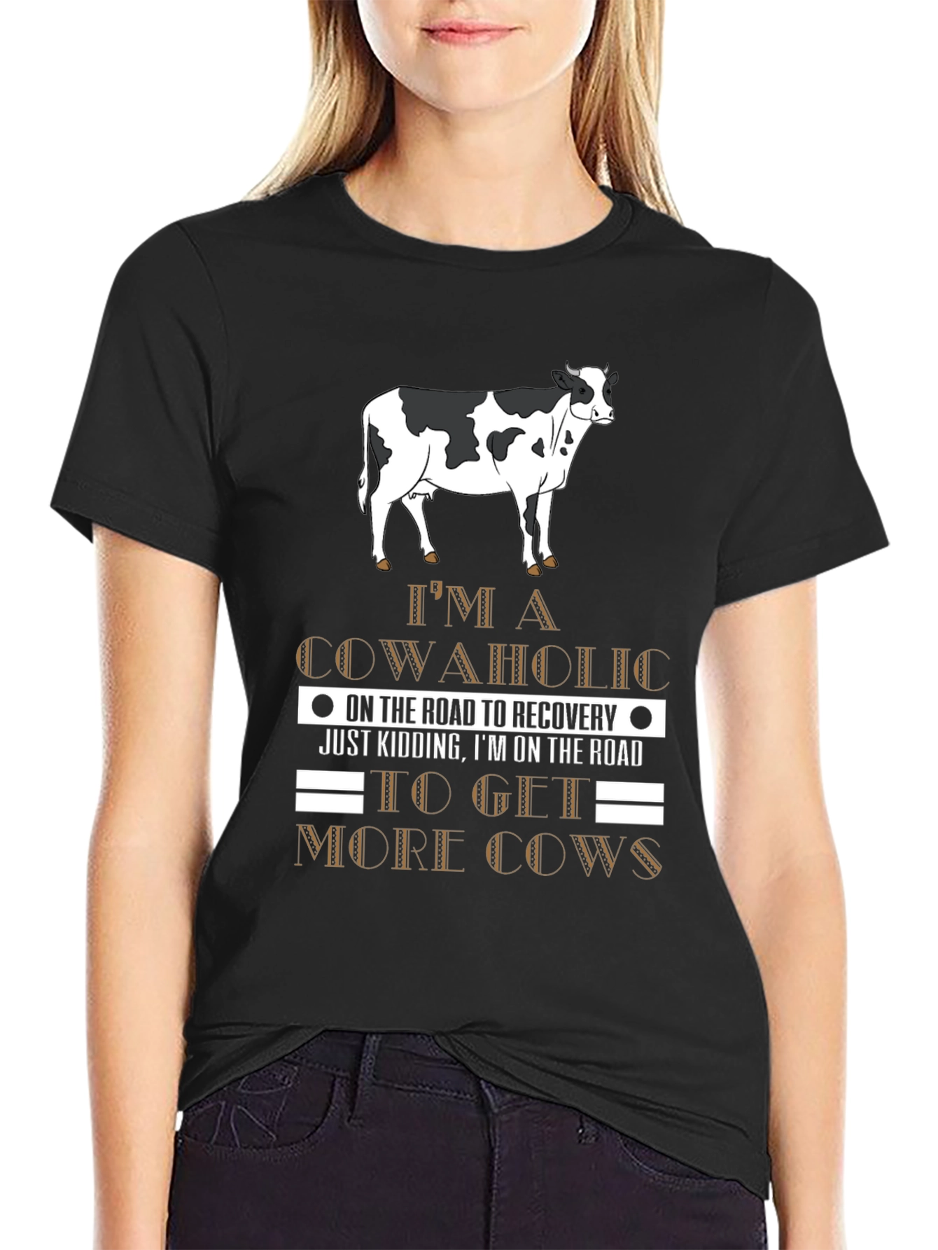 Cowaholic T-Shirt: Funny Road to Recovery Tee