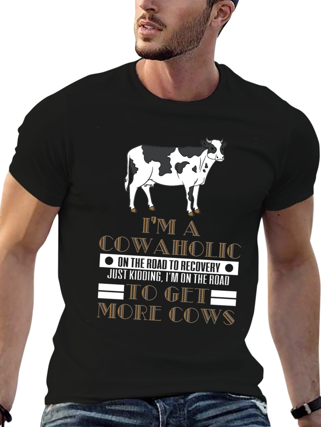 Cowaholic T-Shirt: Funny Road to Recovery Tee