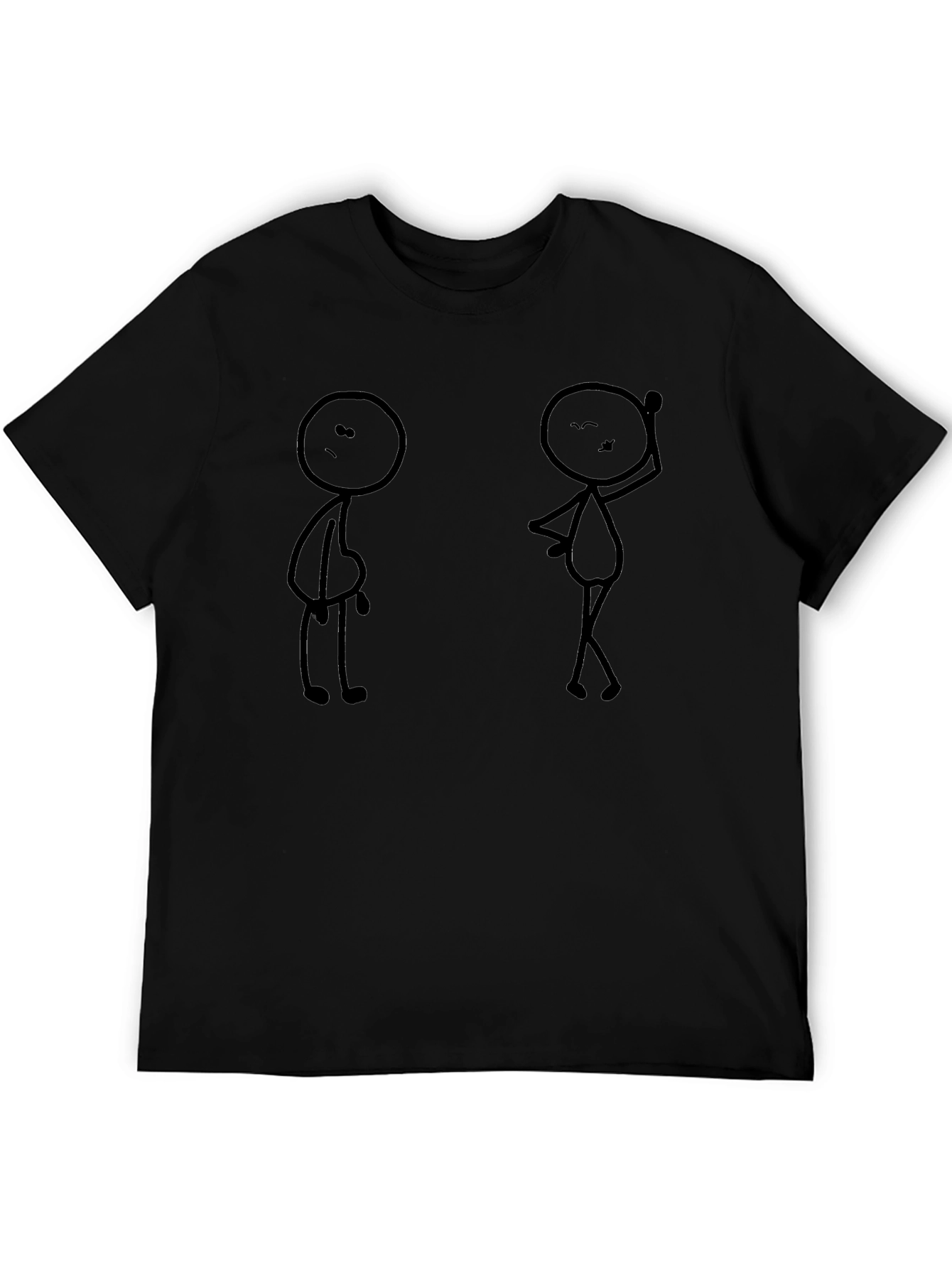 Funny Stick Figure Graphic Black T-Shirt