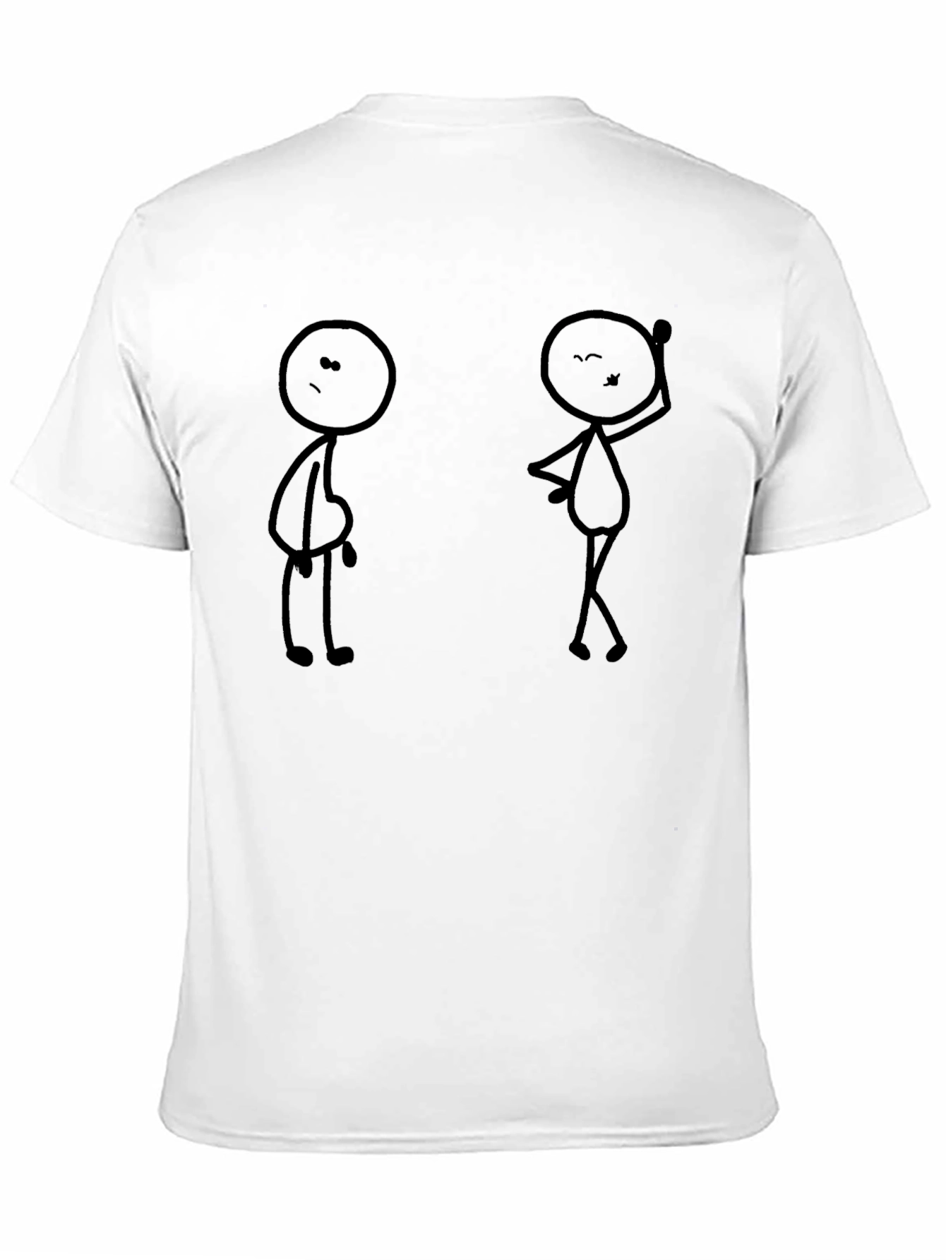 Funny Stick Figure Graphic Black T-Shirt