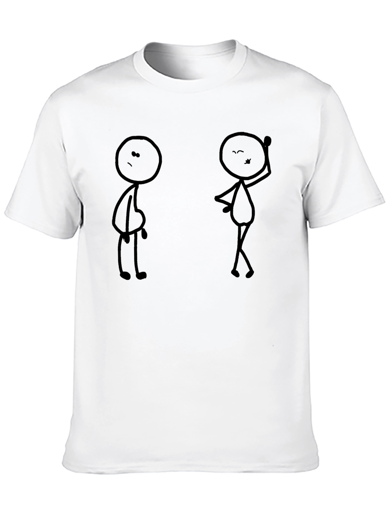 Funny Stick Figure Graphic Black T-Shirt