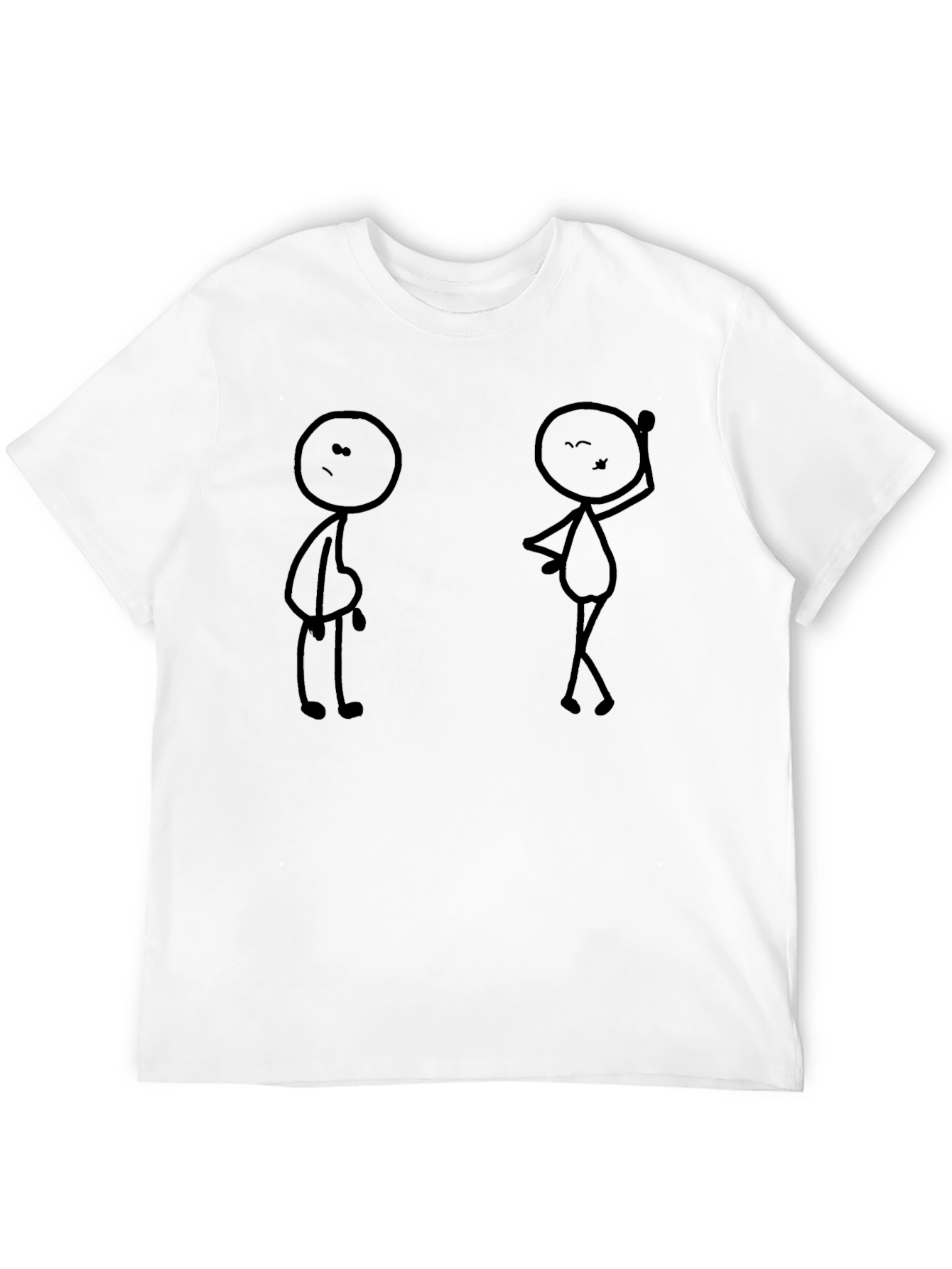 Funny Stick Figure Graphic Black T-Shirt