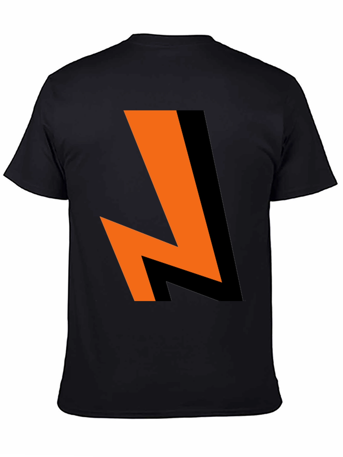 Bold Lightning Bolt Graphic Tee - Black Cotton Blend