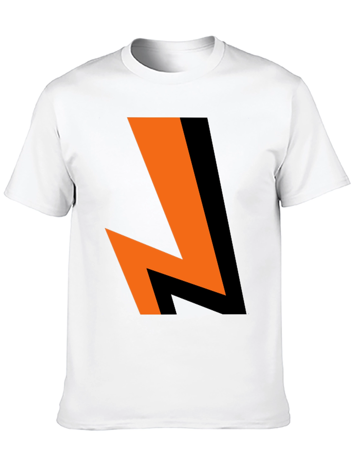 Bold Lightning Bolt Graphic Tee - Black Cotton Blend