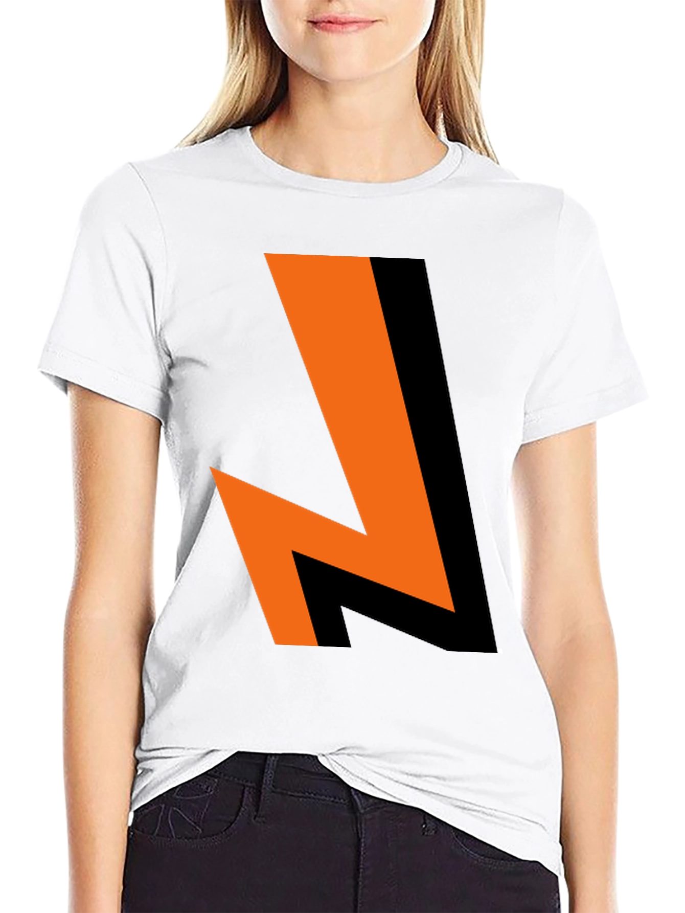 Bold Lightning Bolt Graphic Tee - Black Cotton Blend