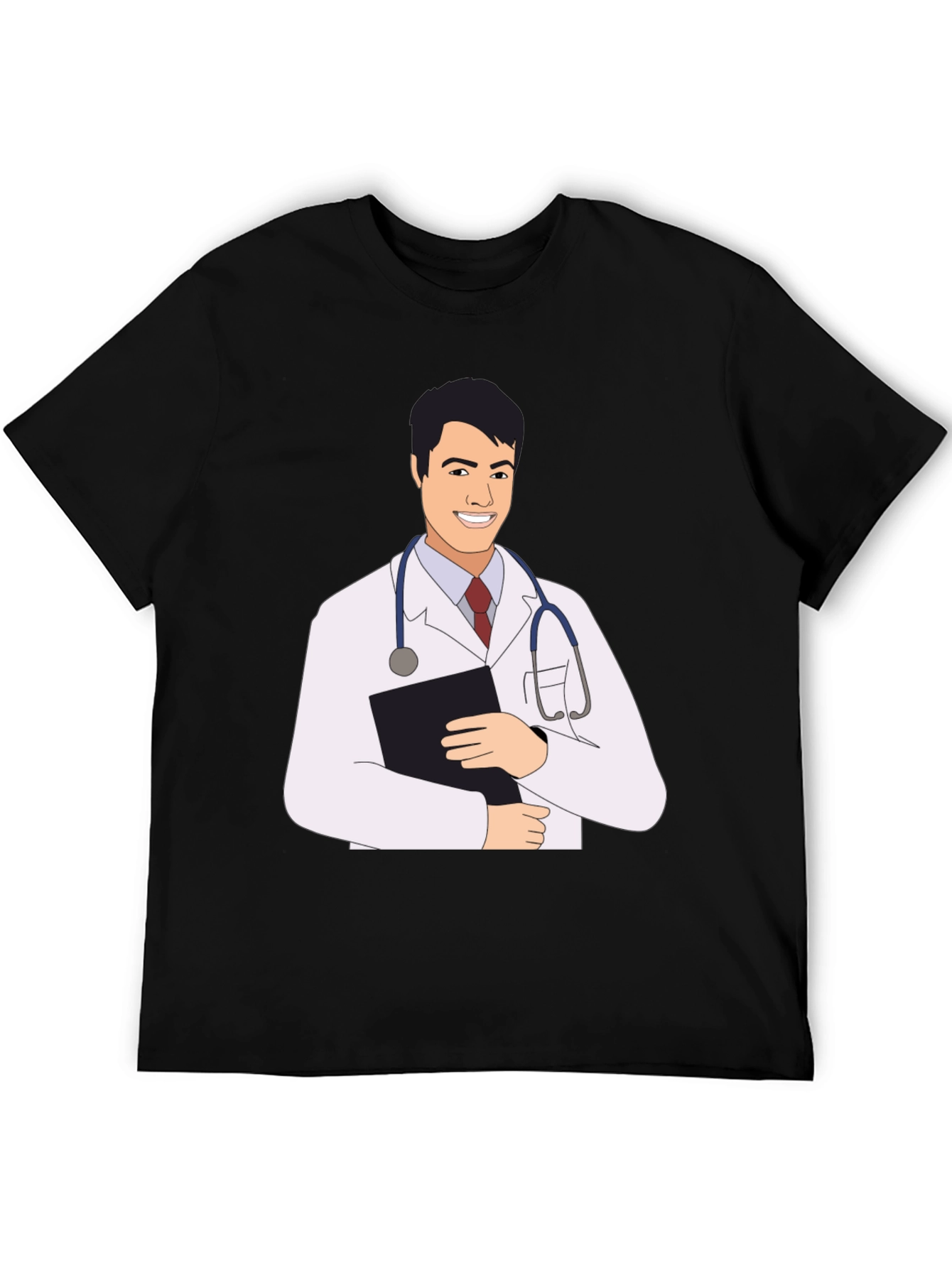 Doctor Cartoon Graphic Tee - Black T-Shirt