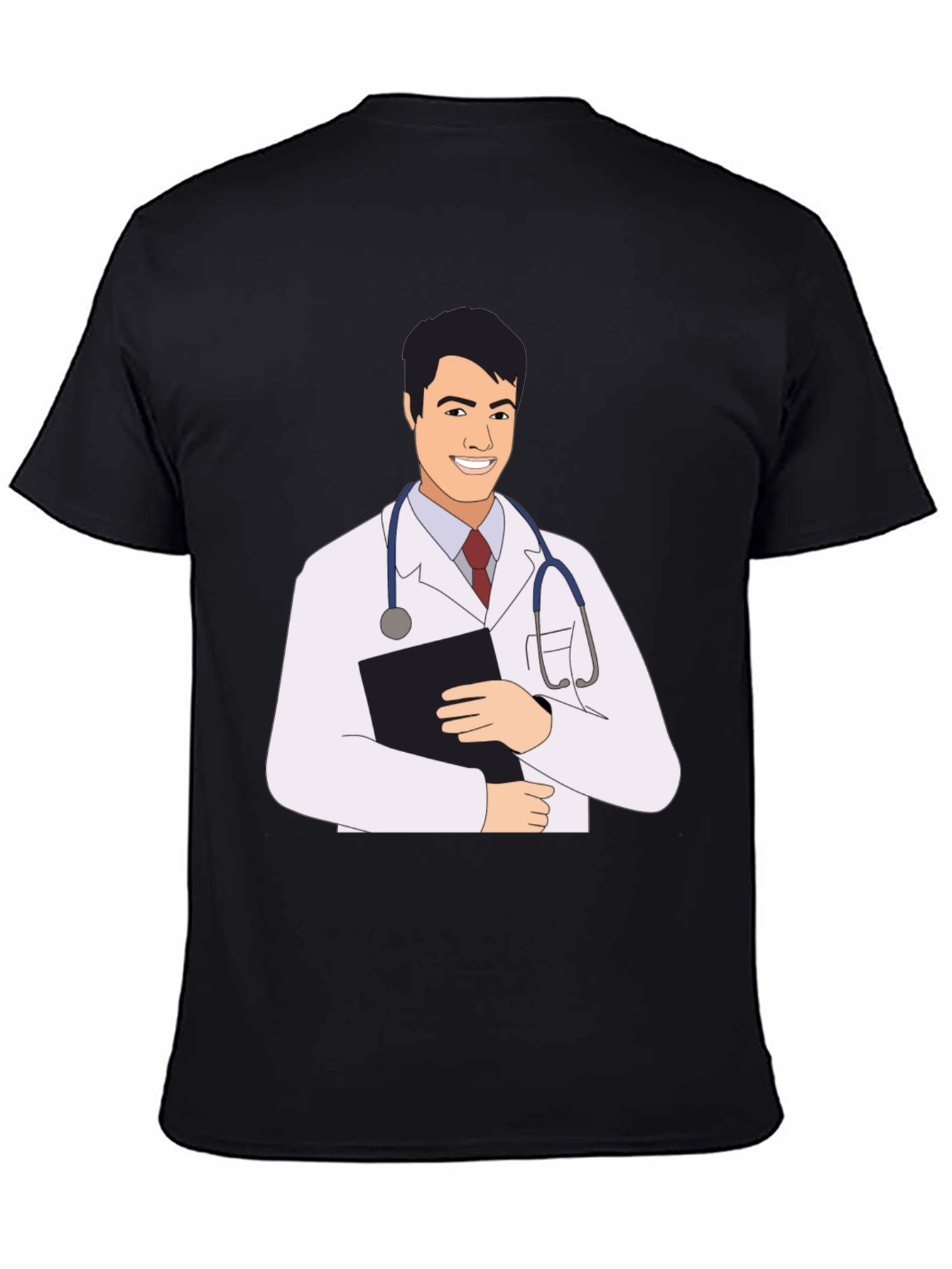 Doctor Cartoon Graphic Tee - Black T-Shirt