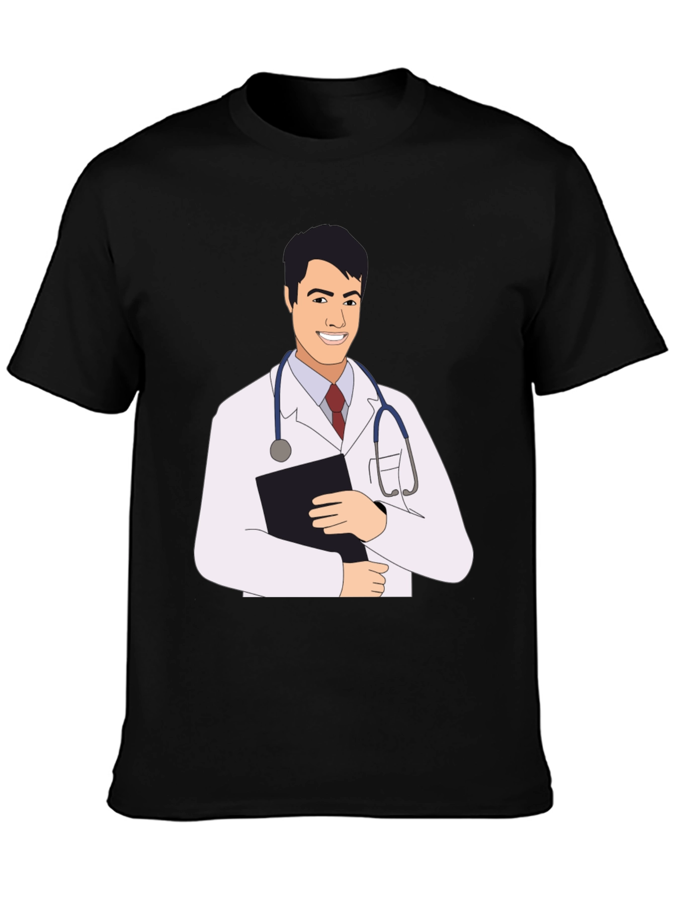 Doctor Cartoon Graphic Tee - Black T-Shirt